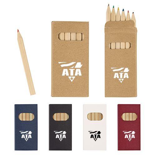 Pencils Logo - Promotional Logo 6-Piece Colored Pencil Sets