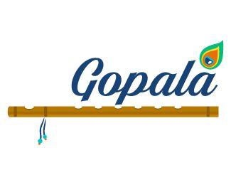 Flute Logo - Gopala Logo design - Unique and creative design logo of a flute and ...