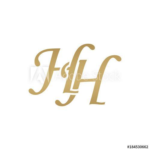 HH Logo - Initial letter HH, overlapping elegant monogram logo, luxury golden ...