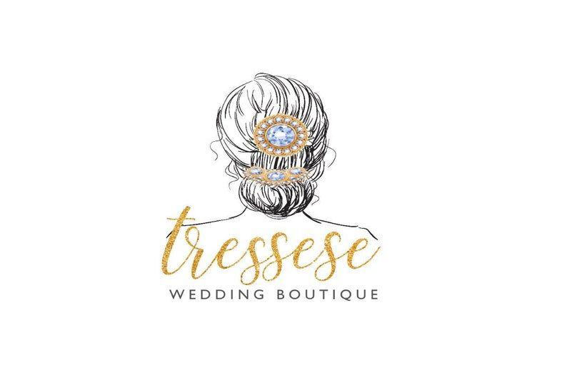 Bridal Logo - Hair Logo, Salon logo, Hair stylist logo, Wedding logo, Bridal logo, Gold  logo, Jewelry logo, Hair accessory, Accessory logo, FB cover