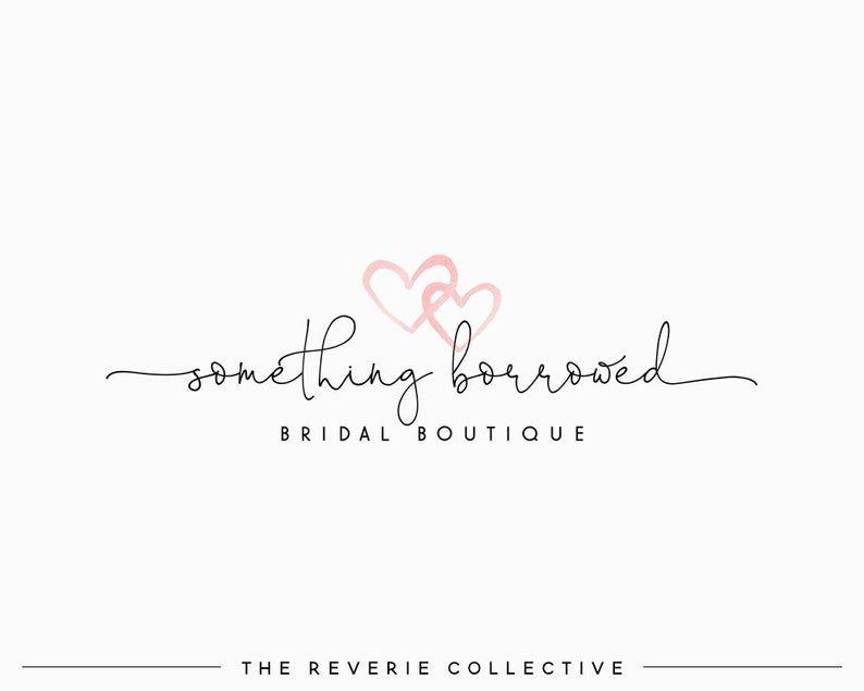 Bridal Logo - Premade Logo Design, Custom Logo Design, Heart Logo, Bridal Logo, Wedding Logo, Photography Logo, Watercolor Logo, Simple Logo, Shop Logo