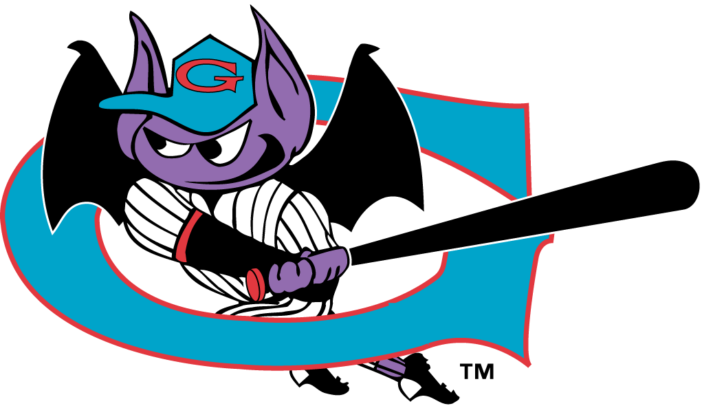 Bat Sports Logo - Greensboro Bats Primary Logo - South Atlantic League (SAL) - Chris ...