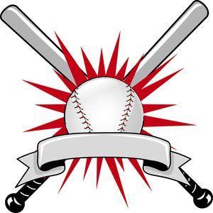 Bat and Ball Logo - Baseball Clipart Image: Baseball Sports Logo with Two Bats and a ...