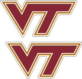 Vt-2 Logo - Virginia Tech Hokies Die Cut 2 Pack Small VT Logo Vinyl Decals