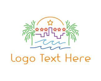 Tropical Logo - Tropical City Outline Logo