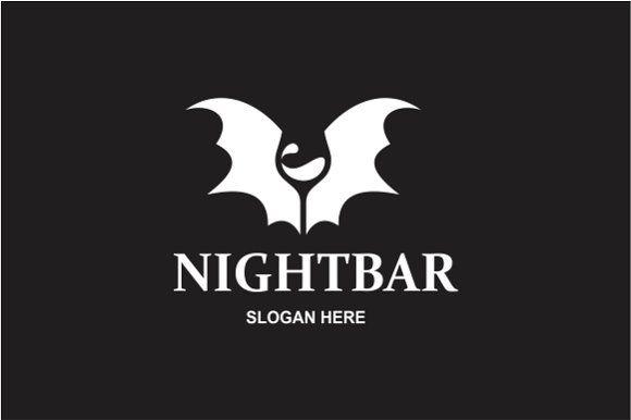 Black Bat Logo - Bat Bar Logo ~ Logo Templates ~ Creative Market