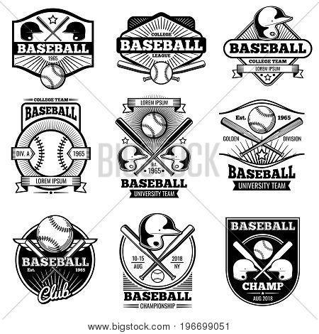 Bat Sports Logo - Vintage sports logo design. Retro baseball vector label and badges