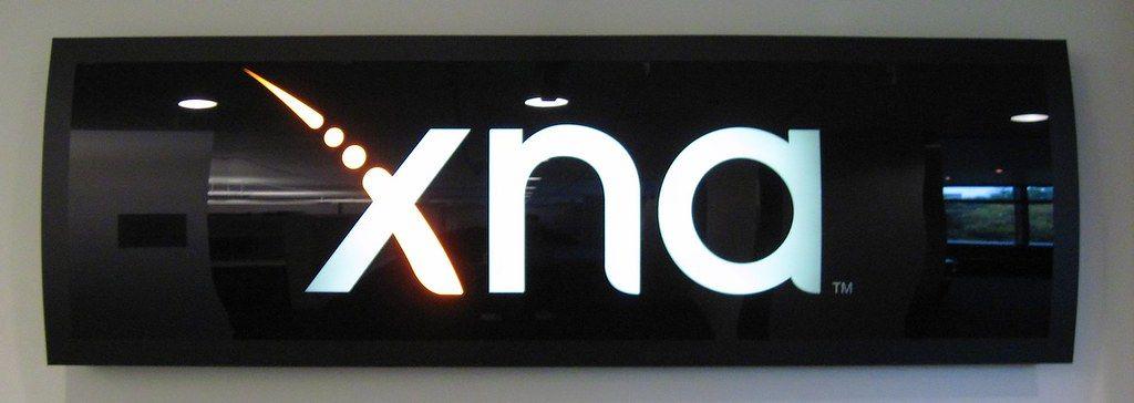 XNA Logo - XNA logo. The cool XNA logo on a sign lit up in Studio B. Damien