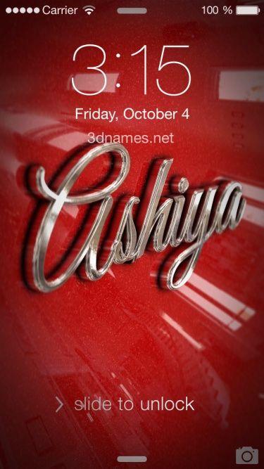 Ashiya Logo - Preview of 'Car Paint' for name: ashiya