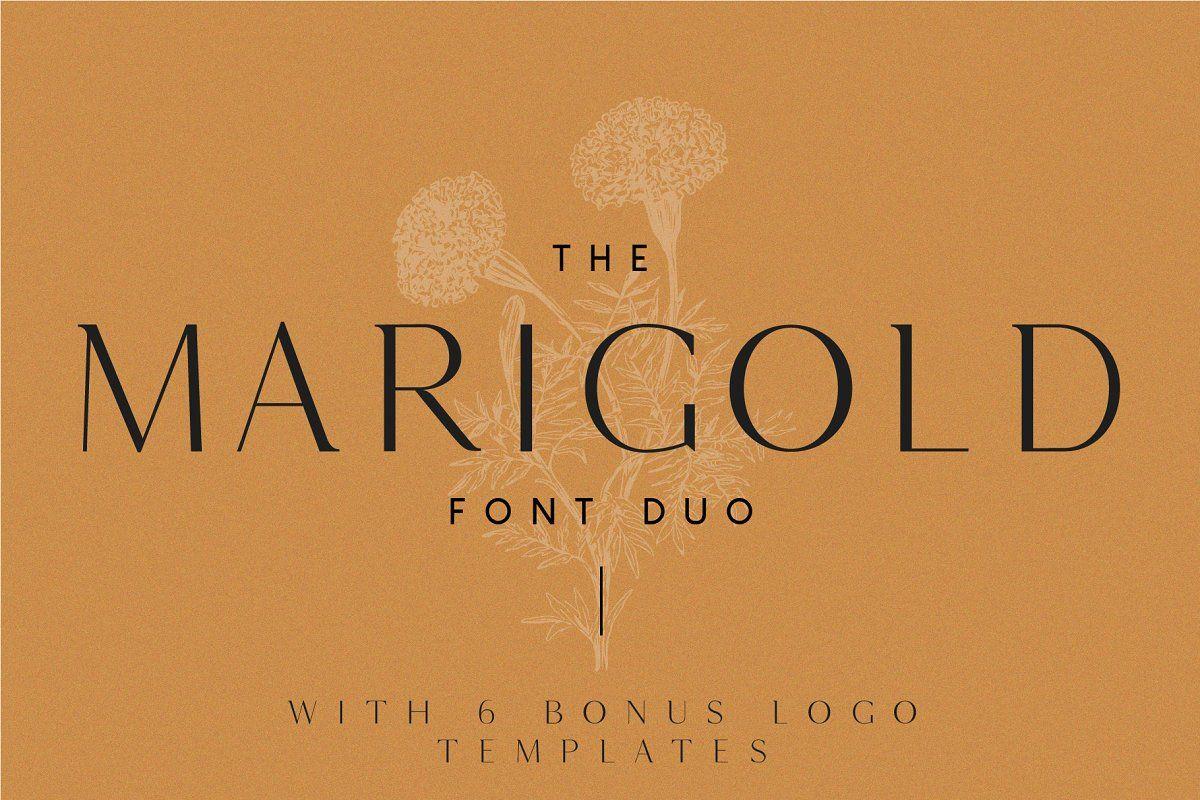 Marigold Logo - Marigold - Font duo and logo set ~ Serif Fonts ~ Creative Market