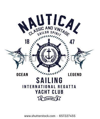 Sailor Logo - Vintage Sailor Typography For T Shirt Print, Vector Illustration