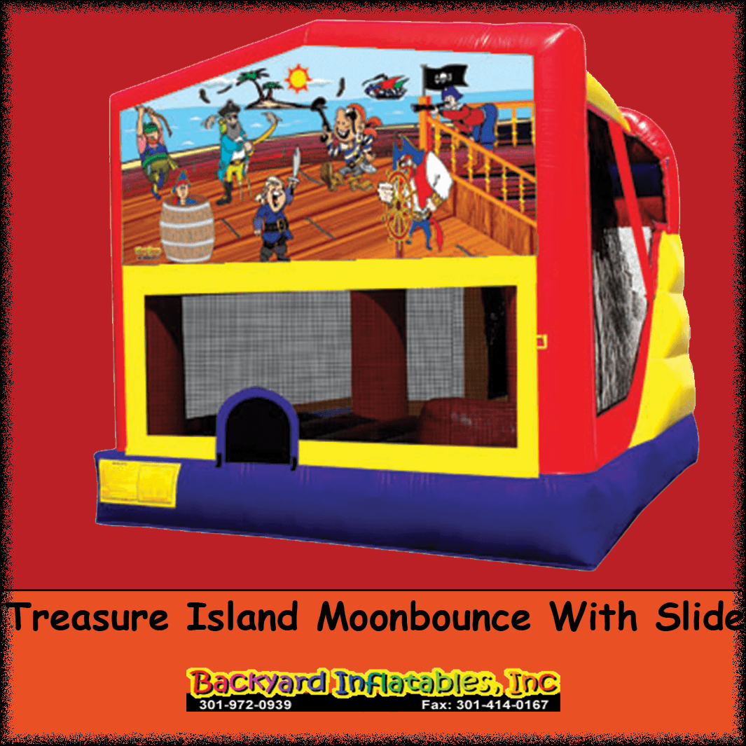 Moonbounce Logo - Treasure Island moonbounce with Slide