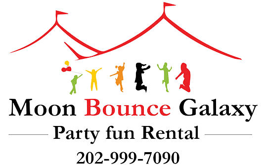 Moonbounce Logo - Moon Bounce Galaxy - Slides, Tables and Chairs, Tents, Party Rentals USA
