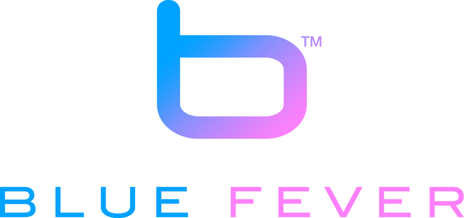 Texting Logo - Blue Fever: We text message you videos based on mood