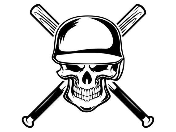Bat Sports Logo - Baseball Logo 35 Skull Wood Stick Bat Crossed Ball Sports | Etsy