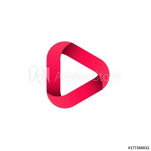 White with Red Shape Logo - Stylish minimalistic red triangle shape logo icon design template ...