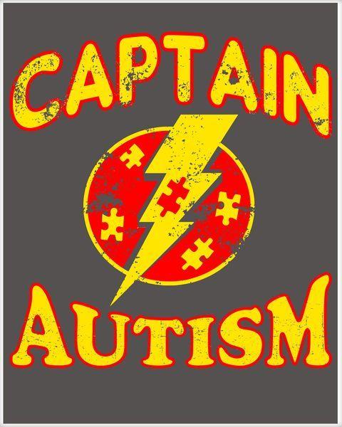 Autism Logo - Captain Autism Superhero Logo Poster