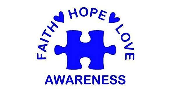 Autism Logo - FAITH HOPE LOVE AUTISM AWARENESS PUZZLE LOGO STICKERS SYMBOL 5.5 DECORATIVE DIE CUT DECAL FOR CARS TABLETS LAPTOPS SKATEBOARD