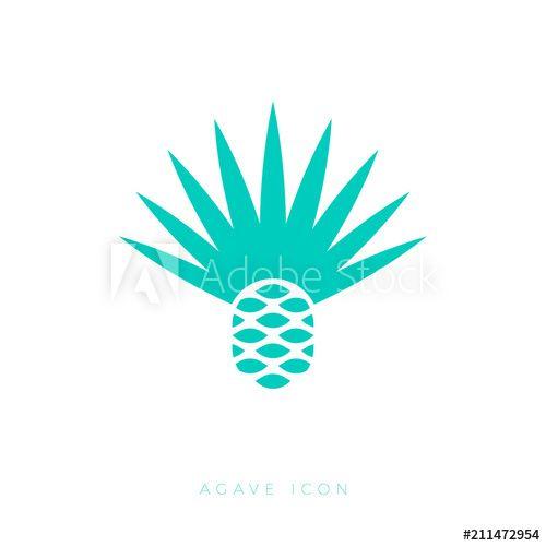 Agave Logo - Blue agave icon. Tequila or mescal logo. Emblem for the label. Flat ...