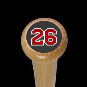 Bat Sports Logo - Bat Knob Decals - Baseball Bat Number Stickers - Softball bat Numbers