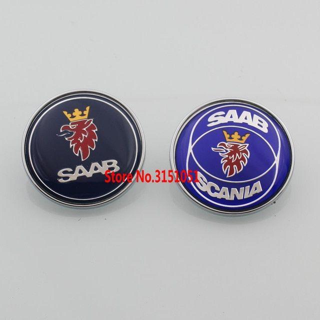 Saab-Scania Logo - US $110.0 |50pcs 50mm New Car Styling SAAB SCANIA Blue Front Bonnet Badge  Emblem Auto Logo 2 pins 5289871 4522884-in Emblems from Automobiles & ...