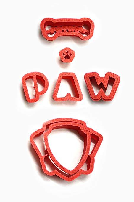 Cutters Logo - Paw Patrol Logo Cookie Cutter Set, choose 2, 3, 4, 5.5, 7, 9, 11 by Hiding  - place (3 inches)