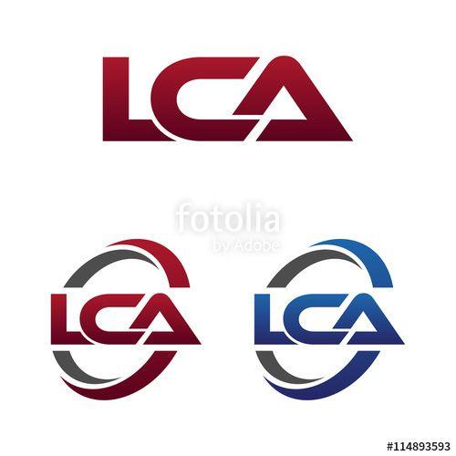 LCA Logo - Modern 3 Letters Initial logo Vector Swoosh Red Blue lca