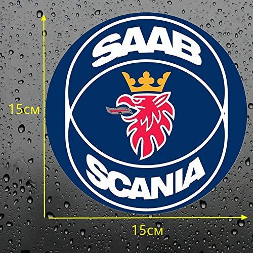 Saab-Scania Logo - CS-718#15 * 15cm SAAB Scania Logo Funny car Sticker Printed Decal for auto  car Stickers Styling car Decoration - (Color Name: CS718 PVC, Style: 2 ...