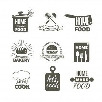 Cook Logo - Retro kitchen cooking at home badges and logos Vector | Premium Download