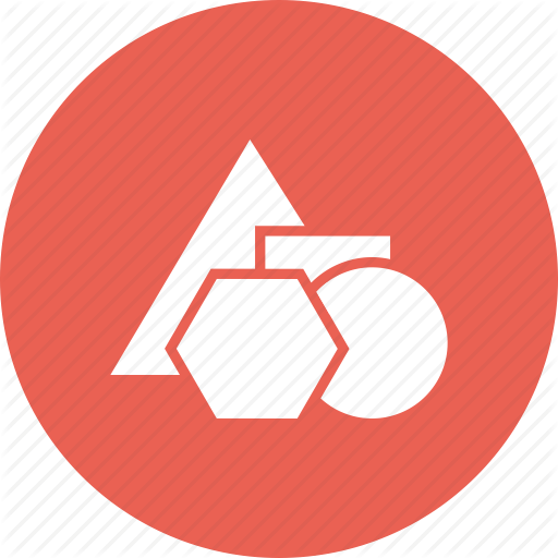 Hexagon in a Red Triangle Logo - Circle, education, geometry, hexagon, school, shapes, triangle icon