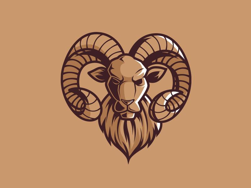 Sheep Logo - Ram Sheep Logo Design - Rabbixel