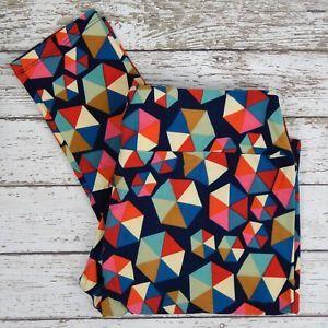 Hexagon in a Red Triangle Logo - LuLaRoe TC Leggings Blue Teal Orange Pink Red Gold Triangle Hexagon ...