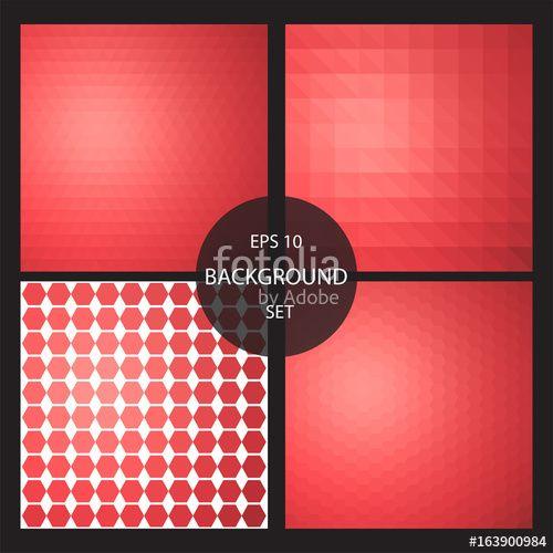 Hexagon in a Red Triangle Logo - Vector Background set red triangle hexagon Stock image and royalty