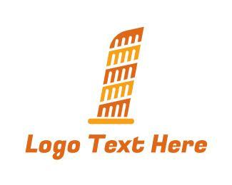 Pisa Logo - Orange Leaning Tower of Pisa Logo