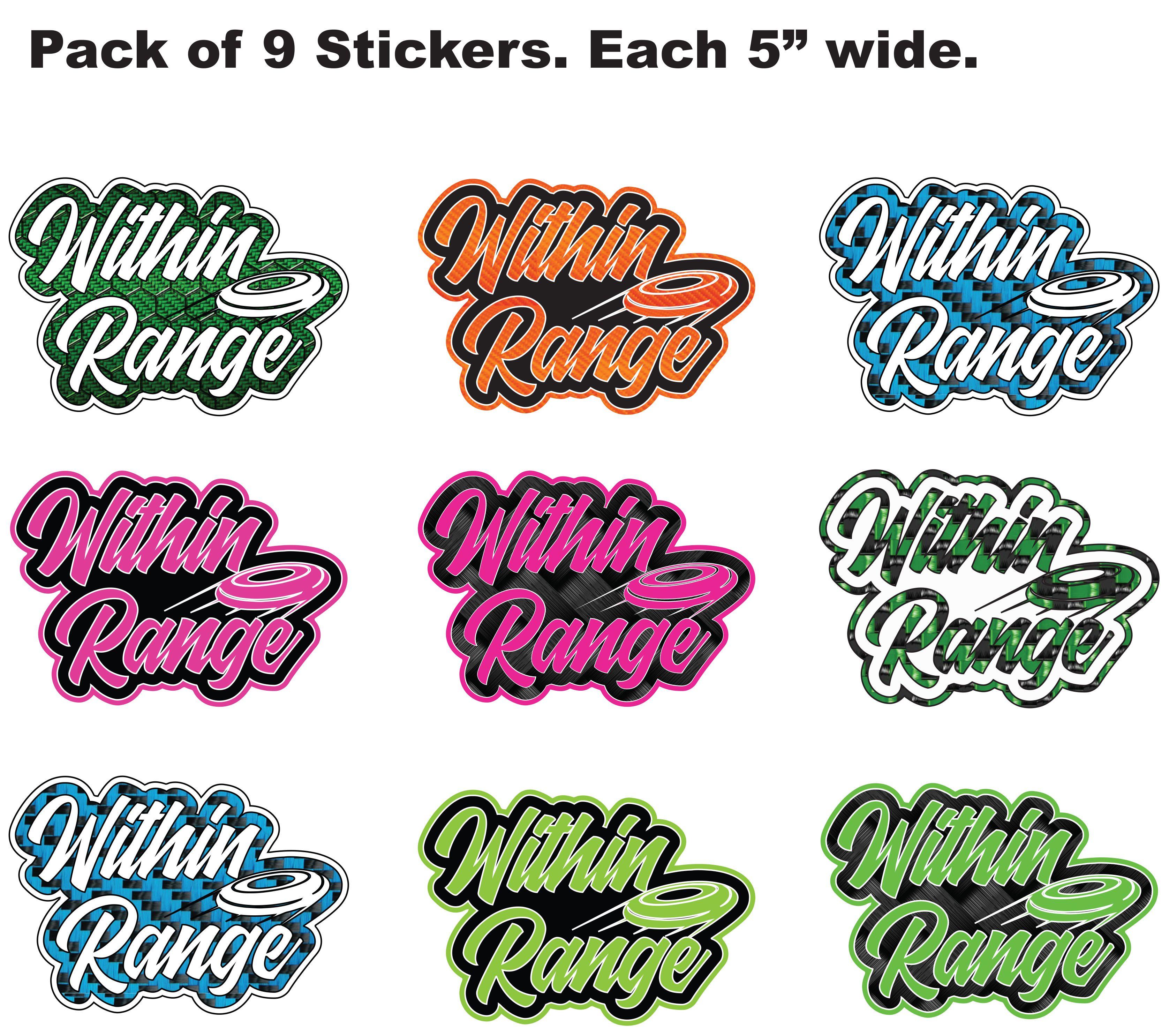Stickers Logo - WITHIN RANGE Sticker Pack - Non-Target Logo -Shipping Included.