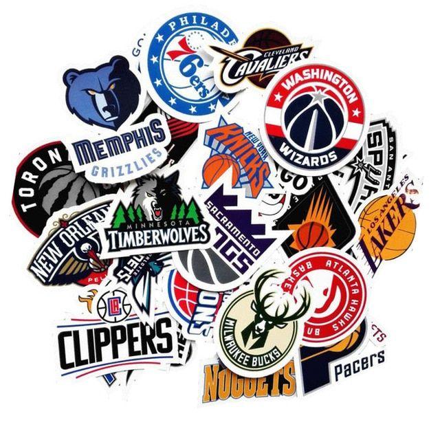 Stickers Logo - US $2.88 41% OFF|30Pcs/Lot PVC Waterproof NBA Basketball Club Logo Sticker  For Laptop Trunk Skateboard Fridge Phone Decal Car Styling Toy Sticker-in  ...