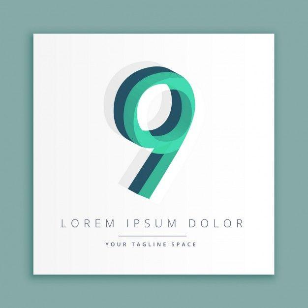 9 Logo - 3D logo with number 9 Vector