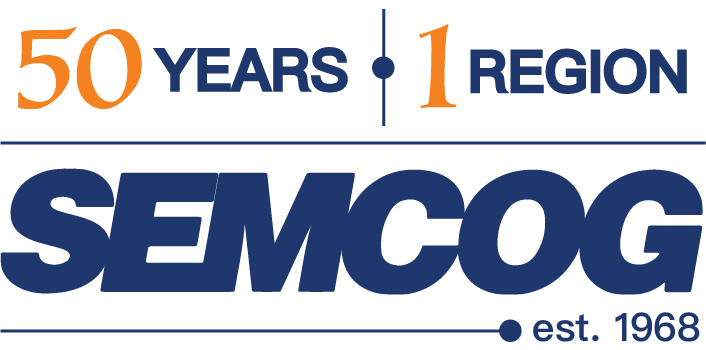 SEMCOG Logo - 50 Years • 1 Region
