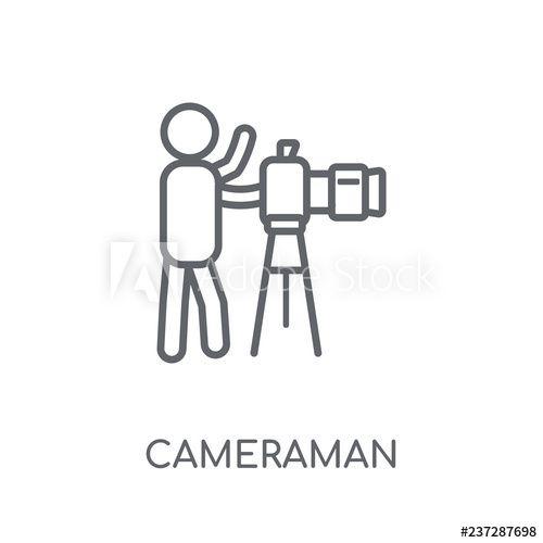 Cameraman Logo - cameraman linear icon. Modern outline cameraman logo concept on ...