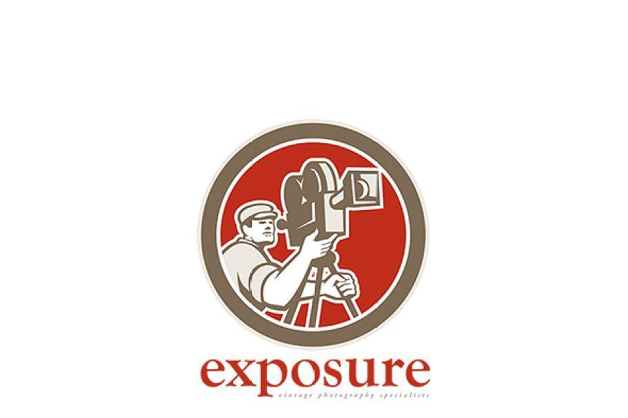 Cameraman Logo - Exposure Vintage Photography Logo