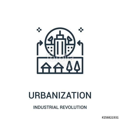 Urbanization Logo - urbanization icon vector from industrial revolution collection. Thin ...