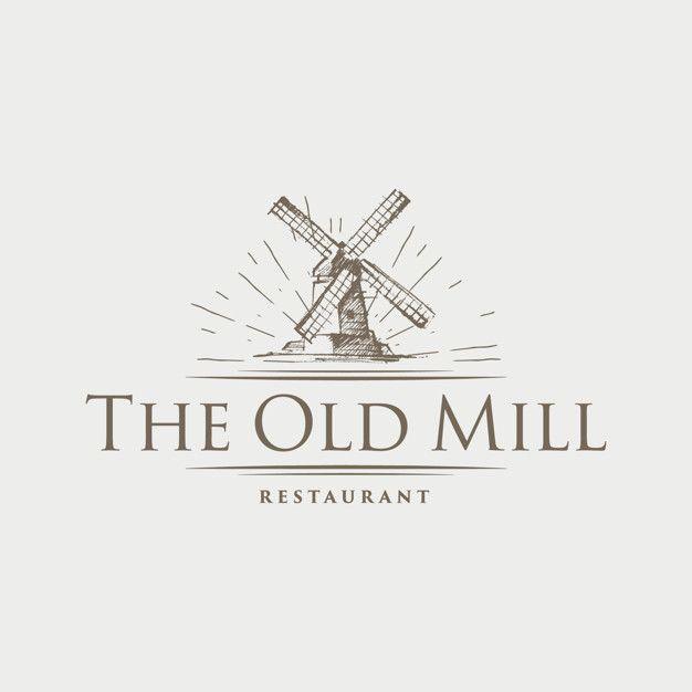 Mill Logo - The old mill logo Vector | Premium Download