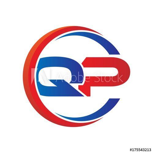 QP Logo - qp logo vector modern initial swoosh circle blue and red - Buy this ...