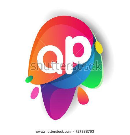 QP Logo - Letter QP logo with colorful splash background, letter combination ...