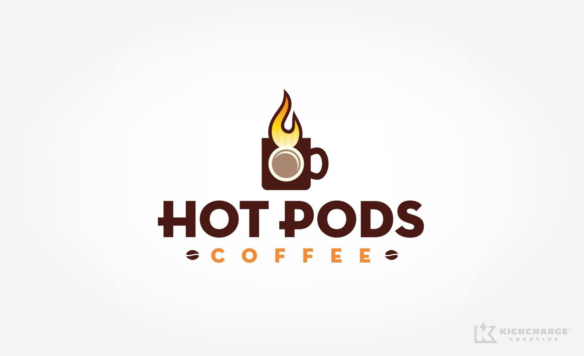 Pods Logo - Hot Pods Coffee Creative. kickcharge.com. KickCharge