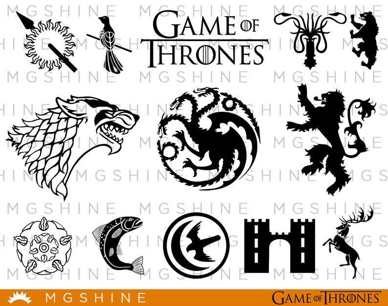 Got Logo - Game of thrones logo SVG cutting files for Cricut and Silhouette Cameo -  GOT logo png clipart - Game of thrones dxf vector files - TS29
