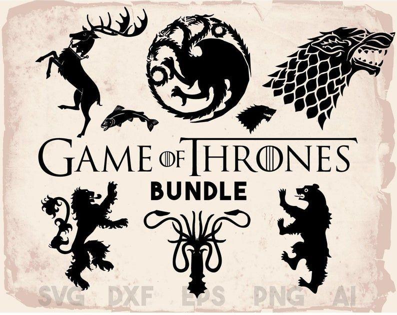 Got Logo - Game of Thrones SVG - Game of Thrones Sigils: Stark , Baratheon , Lannister  , Greyjoy , Targaryen , Mormont , Tully , Dragon - GOT logo svg