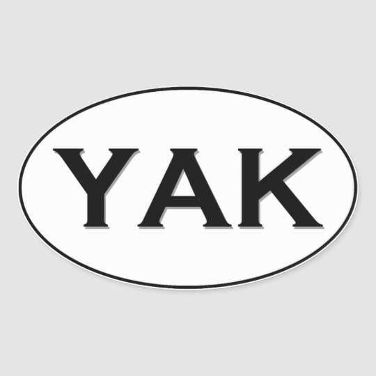 Yak Logo - YAK Oval Logo Oval Sticker