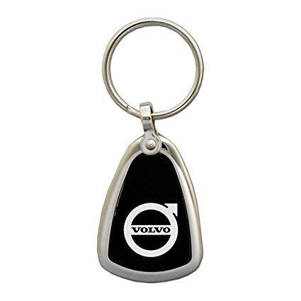 Tear Logo - Volvo Logo Tear-drop Keychain Brushed Metal and Black