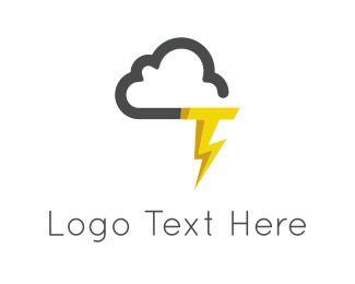 Thunderstorm Logo - Cloud & Thunderstorm Logo
